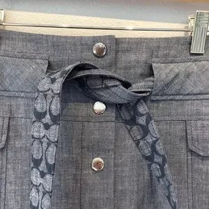 Coach "Chambray Tie Midi" Skirt