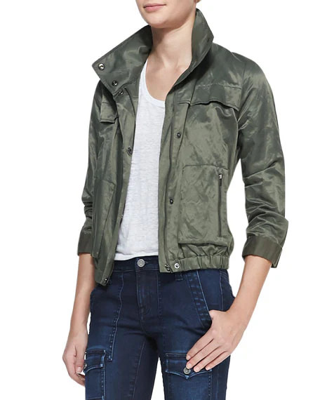 Joie M green Full zip cargo-like