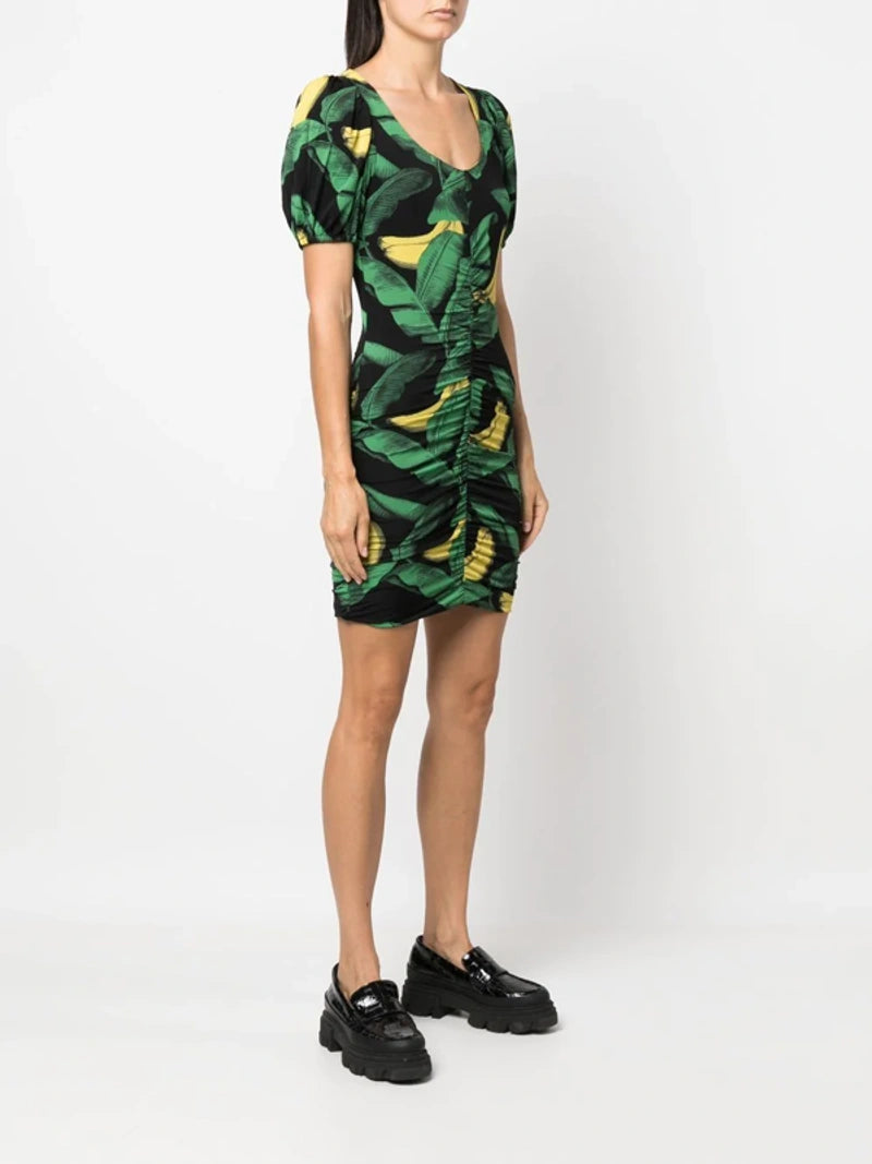 Ganni "Printed Drapey Jersey" Dress