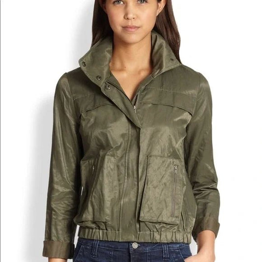 Joie M green Full zip cargo-like