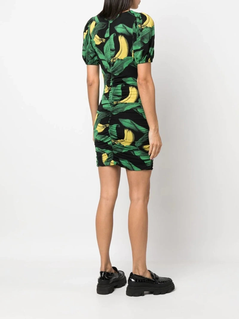 Ganni "Printed Drapey Jersey" Dress
