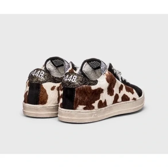 P448 sneaker 6 Cow print lace tennis shoe