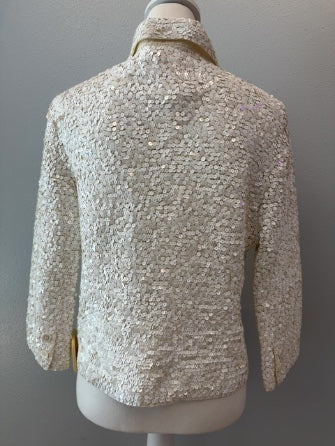 Iisli M White Sequin 2-bttn