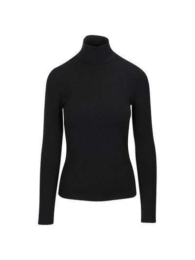 7 For All Mankind M Black LS ripped turtleneck