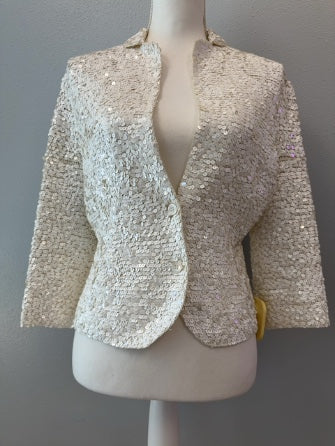 Iisli M White Sequin 2-bttn