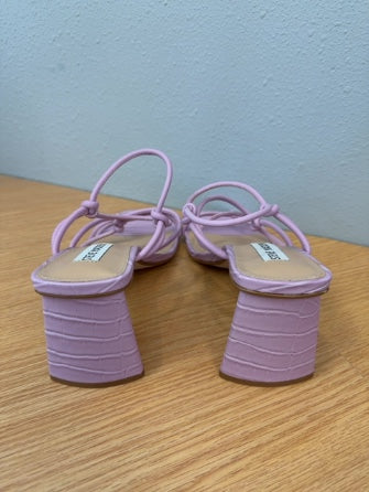 Steve Madden 9 Purple Croc embossed strappy heels