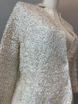 Iisli M White Sequin 2-bttn
