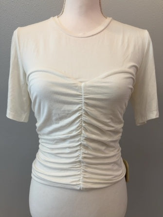 Jonathan Simkhai M White Ruched front Corset like