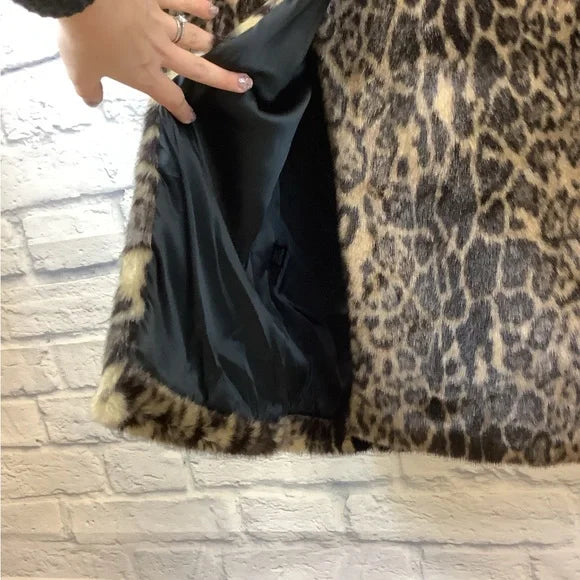 Nili Lotan "Mavin Leopard Faux Fur" Coat