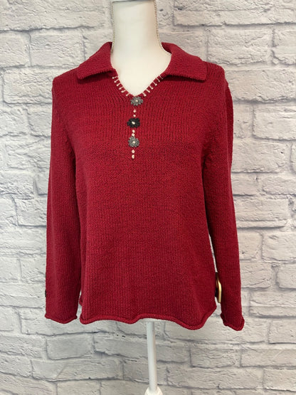 Woolrich M Red COTTON w/floral embroidery