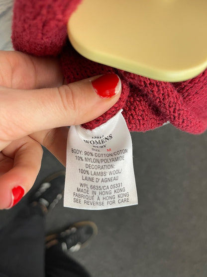 Woolrich M Red COTTON w/floral embroidery