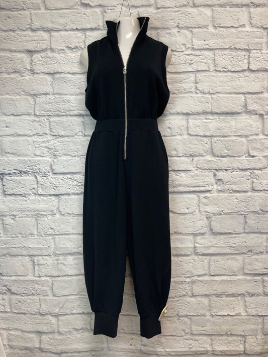 varley S Black Sleeveless jumpsuit w/ silver zip/collar