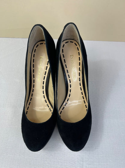 Enzo Angiolini 5.5 Black suede tall heel w/ rounded toe