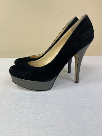 Enzo Angiolini 5.5 Black suede tall heel w/ rounded toe