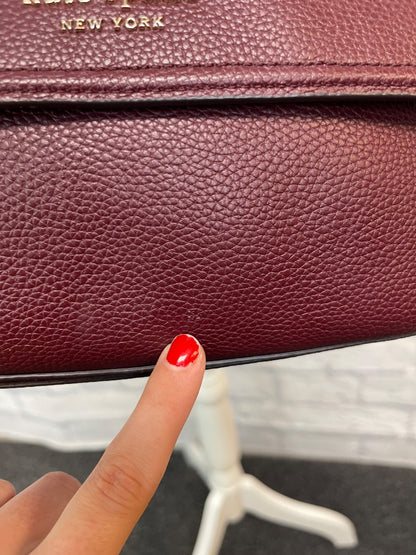 Kate Spade  Purple Pebbel leather crossbody/handle w/ silver hardware