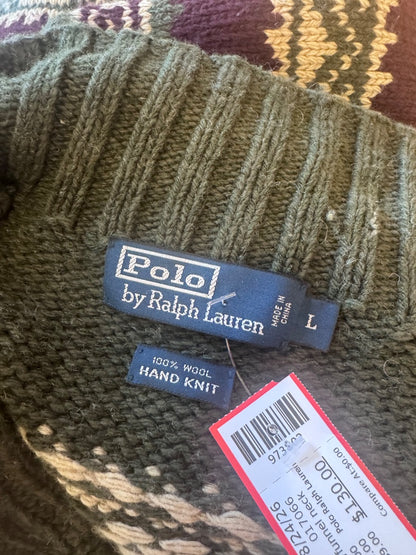 Polo Ralph Lauren L Green WOOL Deer w/funnel neck
