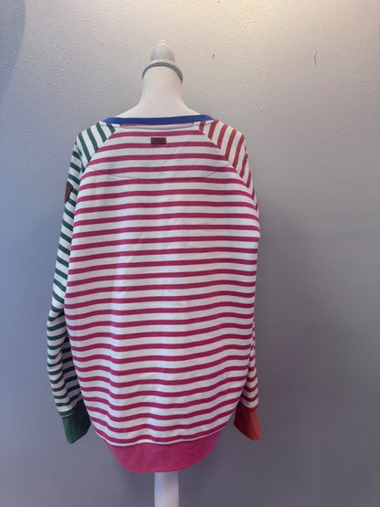 wanakome XL White mlti clrd strp crwnck