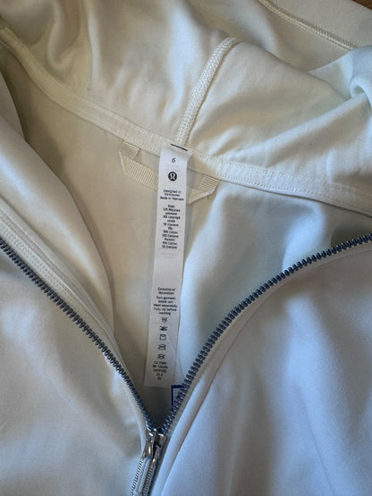 Lululemon 6/M Cream modal full zip hooded LS