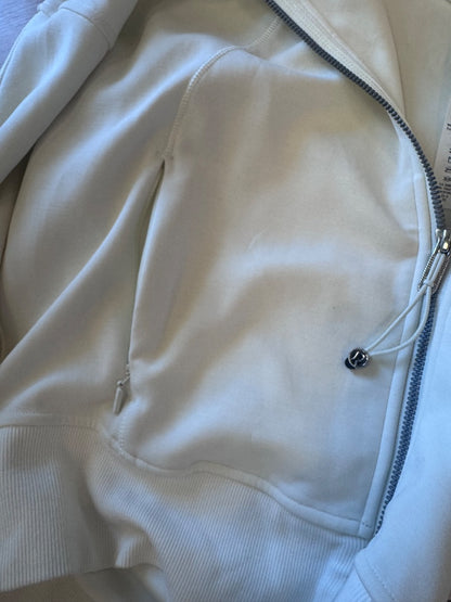 Lululemon 6/M Cream modal full zip hooded LS