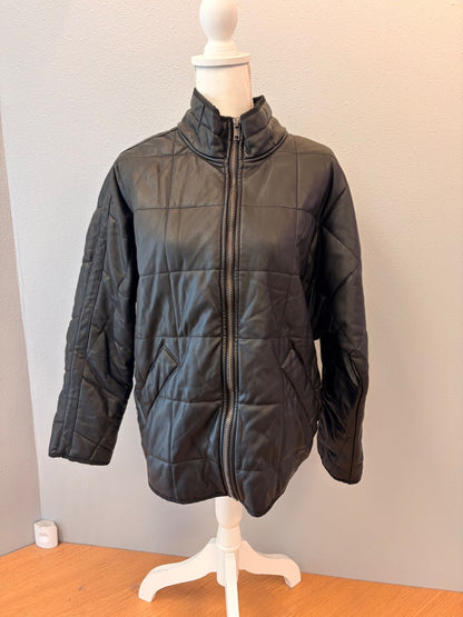 Free People S Black Vegan leather quilted