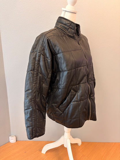 Free People S Black Vegan leather quilted
