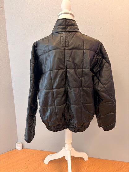 Free People S Black Vegan leather quilted