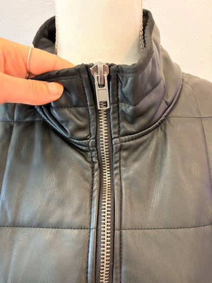 Free People S Black Vegan leather quilted