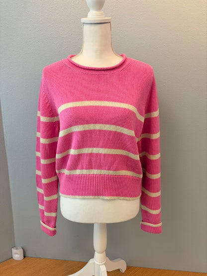 Gap M Pink /WTE striped cotton sweater