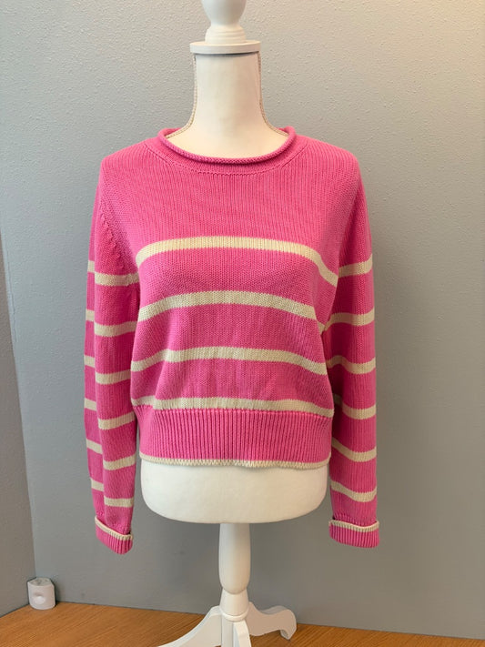 Gap M Pink /WTE striped cotton sweater