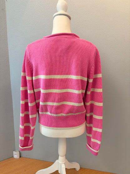 Gap M Pink /WTE striped cotton sweater
