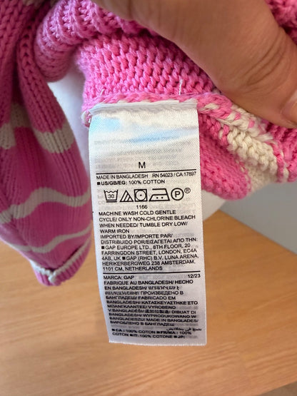 Gap M Pink /WTE striped cotton sweater