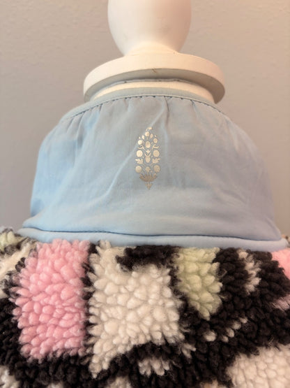 Free People S Black/Blue Pttrn sherpa snap frnt