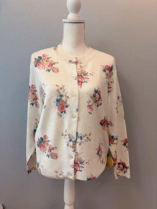 Anthropologie S White NWT Floral