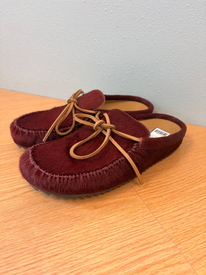 Bibi Lou 8.5 Red NWOB Ponyhair mule w/suede tie