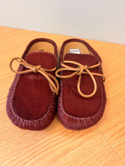 Bibi Lou 8.5 Red NWOB Ponyhair mule w/suede tie