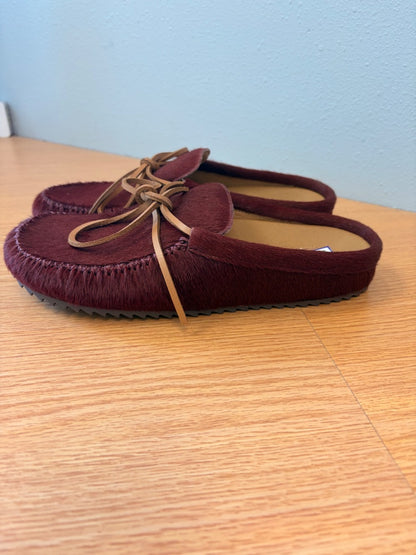 Bibi Lou 8.5 Red NWOB Ponyhair mule w/suede tie