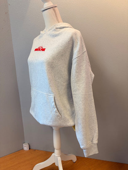 White Fox S/M Gray hoodie w/ red "White Fox" logo