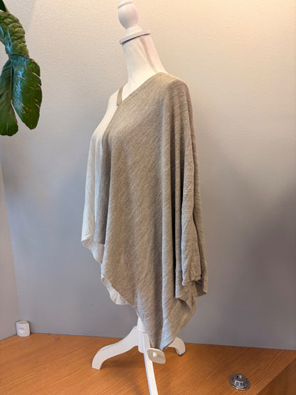 os Tan /WTE knit Vcut flowy PONCHO