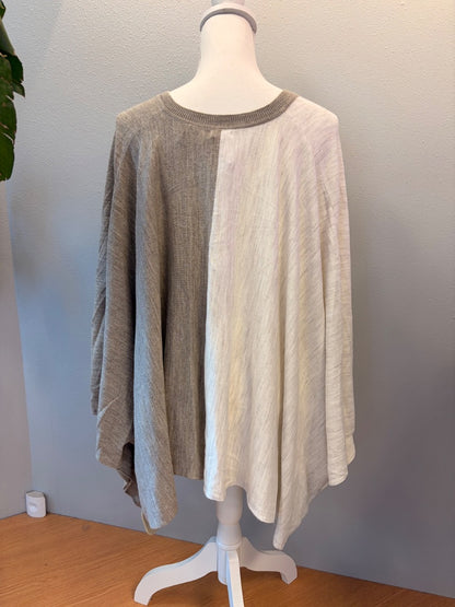os Tan /WTE knit Vcut flowy PONCHO