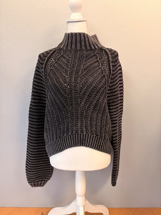 Free People S Black NWT Chunky knit hi neck