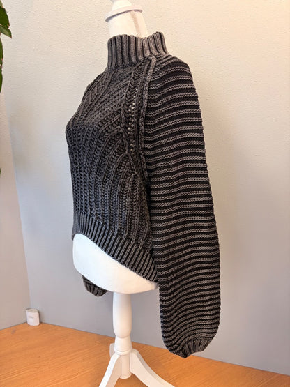 Free People S Black NWT Chunky knit hi neck
