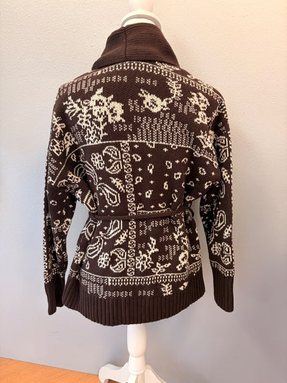Abercrombie & Fitch XS Brown Hankercheip pattern shawl neck w/blt