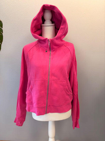Lululemon M/L Pink Hodded cropped fll zip
