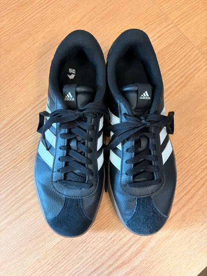 Adidas 9 Black 'VL Court 3.0' leather low pro sneaker
