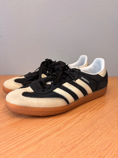 Adidas Original 8.5 Black 'Samba OG Shoes' leather low pro lace up