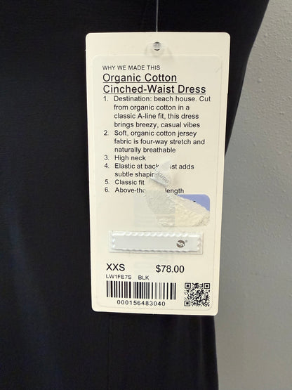 Lululemon XXS Black NWT Cotton Cinched Waist Dress