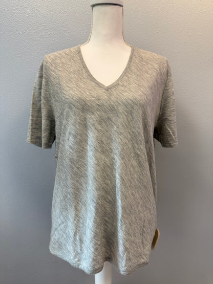 Escada XL Gray CASHMERE Vcut SS sweater