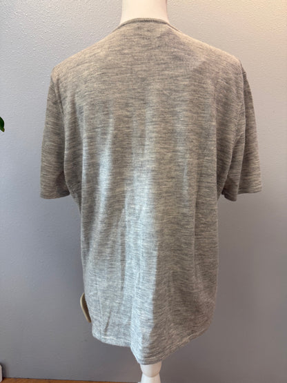Escada XL Gray CASHMERE Vcut SS sweater