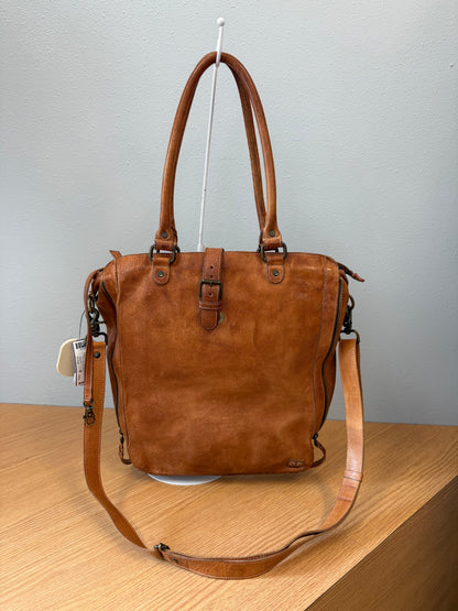 Bed|Stu Tan Gen. leather tall Xbody/shoulder bag w/ zips