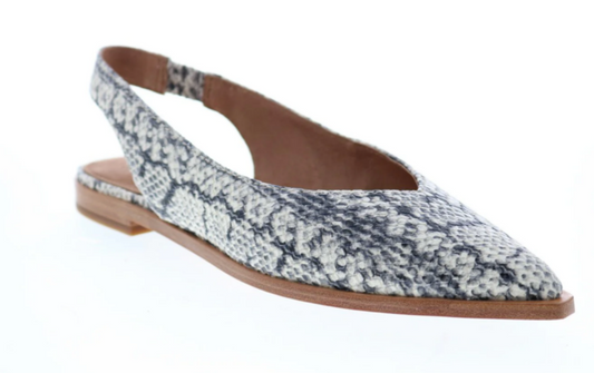 Frye "Kenzie Snake-Embossed Slingback" Flats